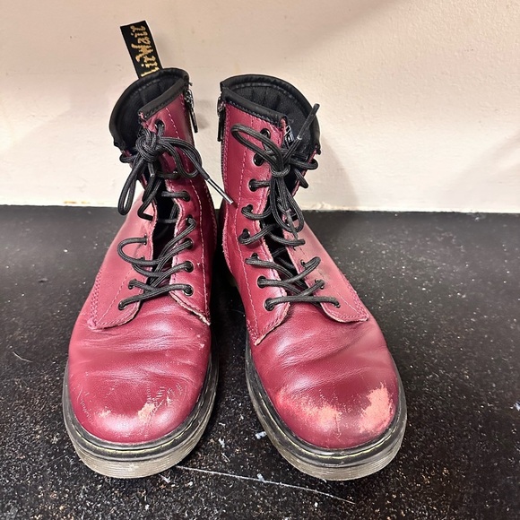 Dr Martens Youth ankle boots Burgundy Sz 4 - Picture 4 of 7